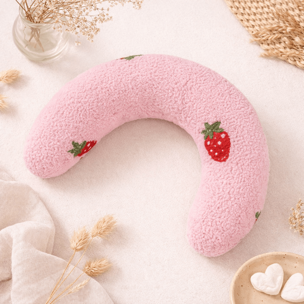 coussin à chat confortable demi lune rose