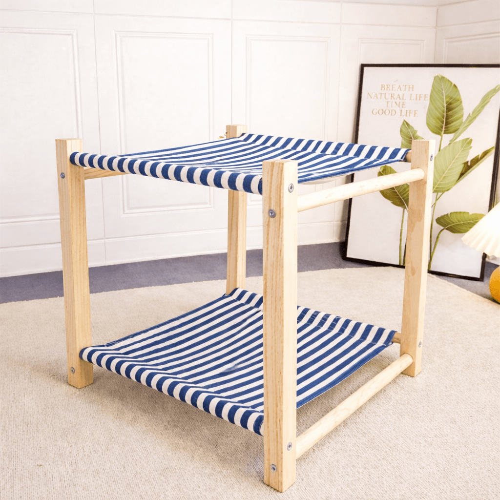 hamac pour chat double bleu confortable