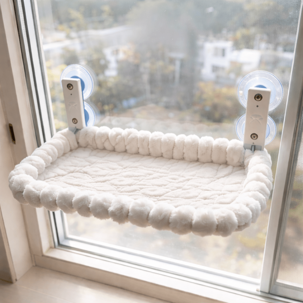 hamac pour chat fenetre blanc stable confortable