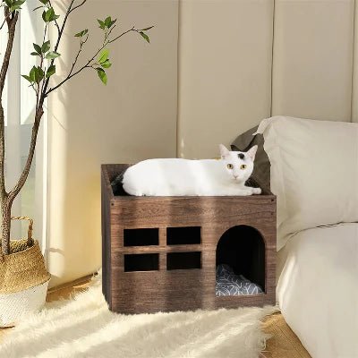 Niche pour Chat - Feline Hideaway™ - Marron - Le royaume des chats