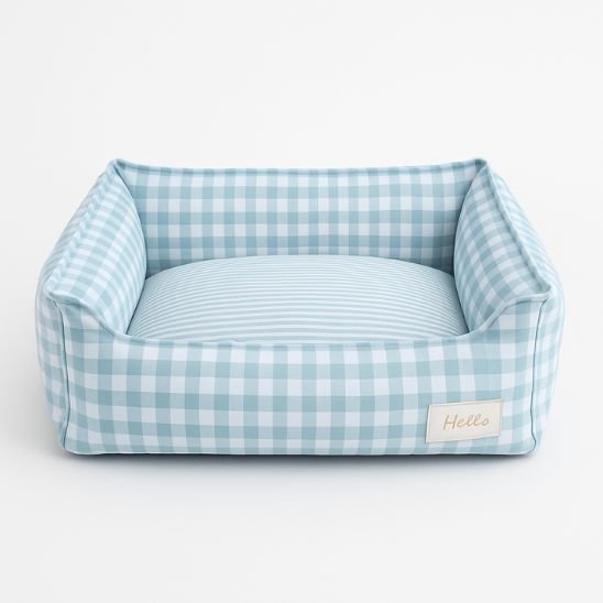 panier pour chat rayure bleu