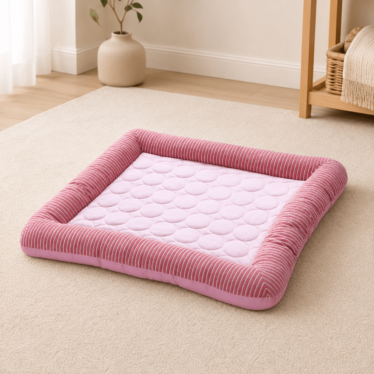 tapis rafraichissant chat confortable respirant rose