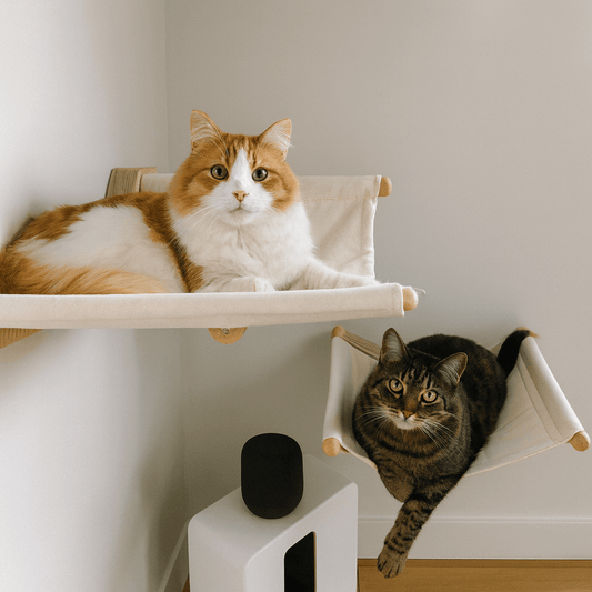 deux chats dans hamac chat mural confortable