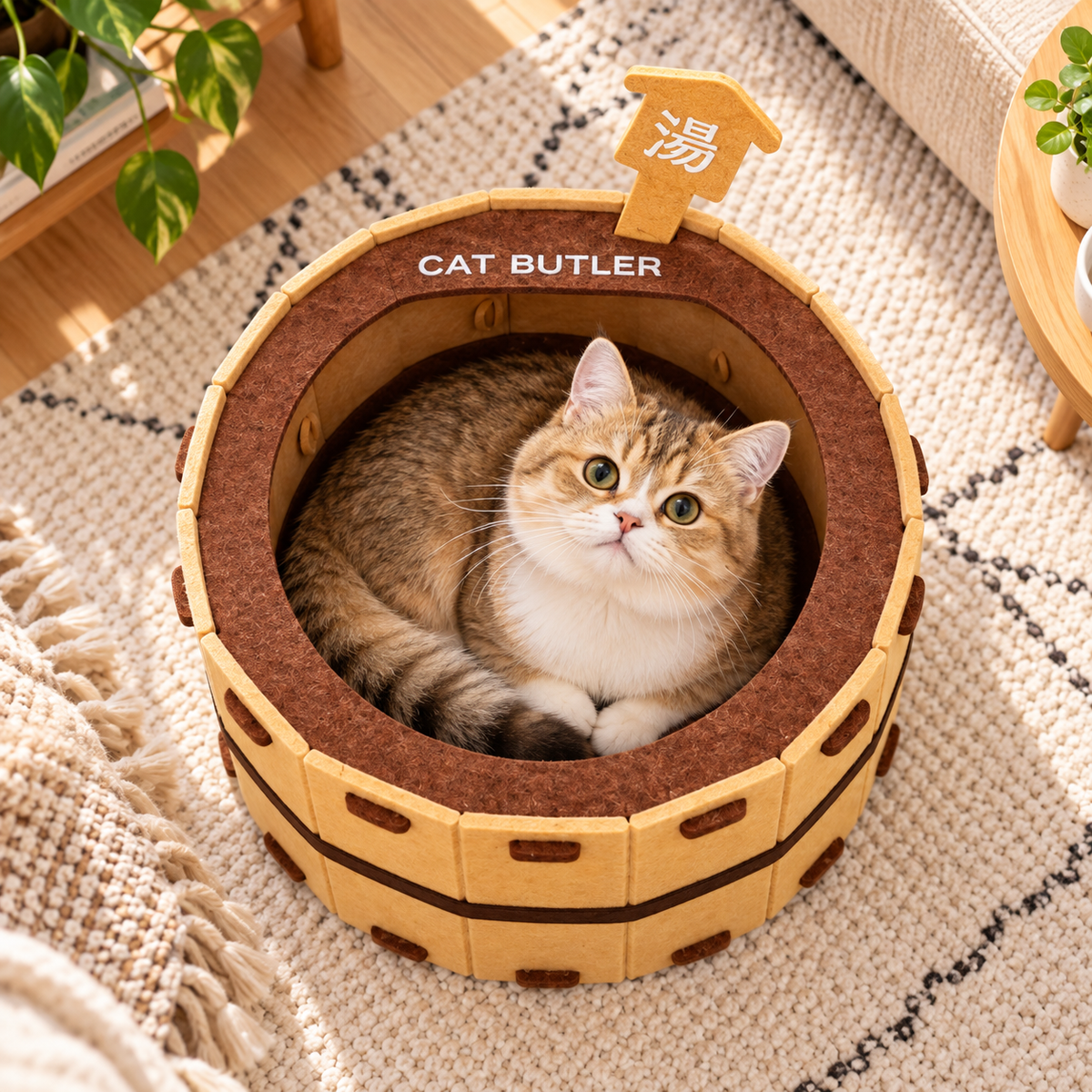 adorable chat dans niche chat design bain japonais