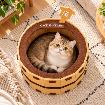 adorable chat dans niche chat design bain japonais