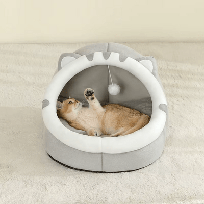 adorable chat jouant dans niche pour chat