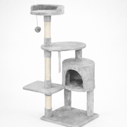 arbre a chat 112cm gris clair stable confortable