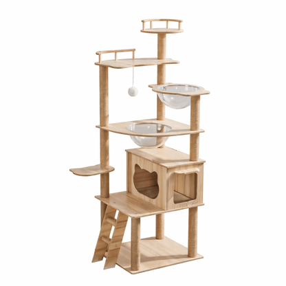 arbre a chat en bois massif 170cm spacieux