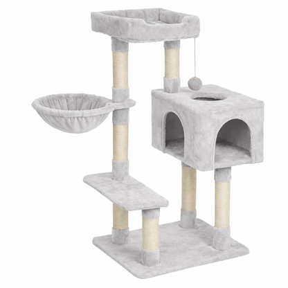 arbre à chat petite taille confortable gris clair