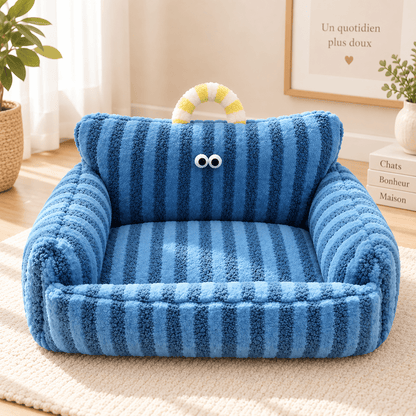 canape chat confort optimal bleu