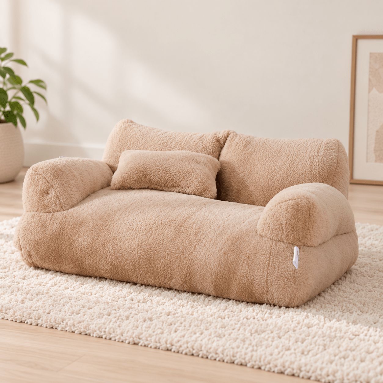 canape chat moelleux peluches confortables kaki
