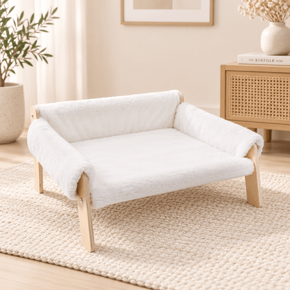 canape chat ultra confortable eleve blanc