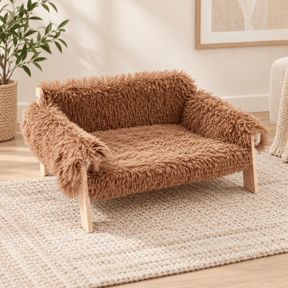 canape chat ultra confortable eleve marron