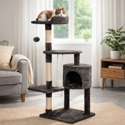 chat allonge sommet arbre a chat 112cm brun