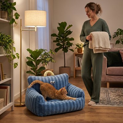 chat dans canape chat confort optimal bleu