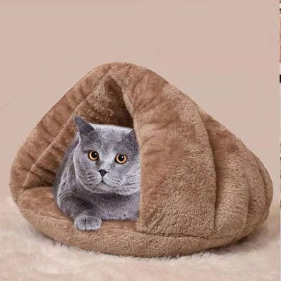 chat dans lit pour chat snughut marron doux