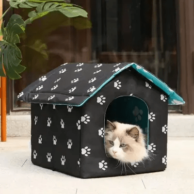 chat dans niche pour chat exterieur impermeable noir