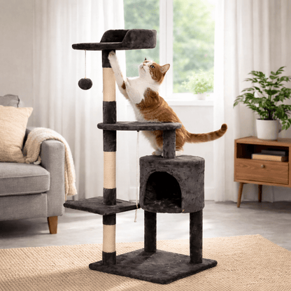chat grimpant dans arbre a chat 112cm brun