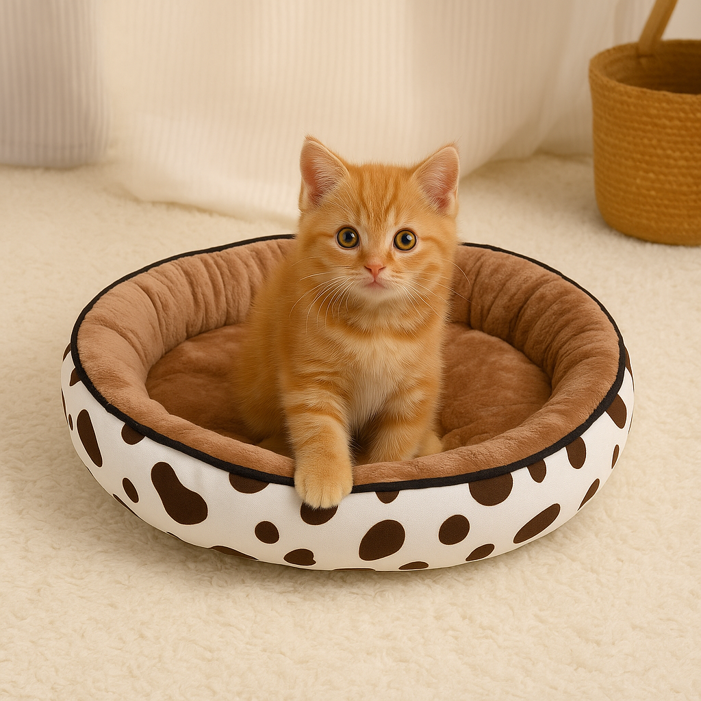 chat mignon assis dans panier chat le royaume des chats