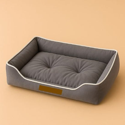 chat panier rectangulaire gris confortable