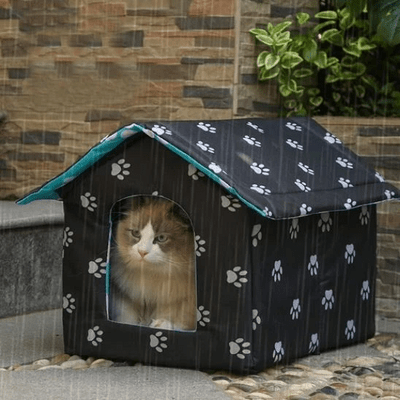 chat protege dans niche pour chat exterieur impermeable noir