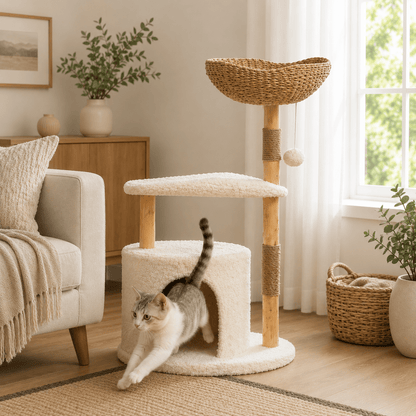chat sortant arbre a chat nuage ultra doux