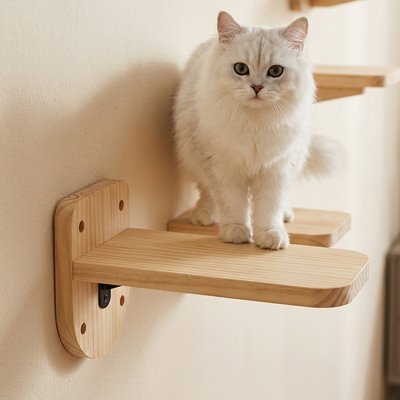 chat sur planche arbre a chat mural stable