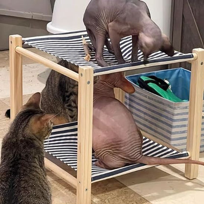 chats jouant dans hamac pour chat double bleu confortable