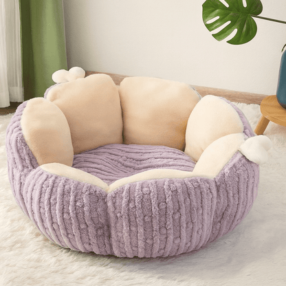 coussin pour chat design fleur moelleux violet