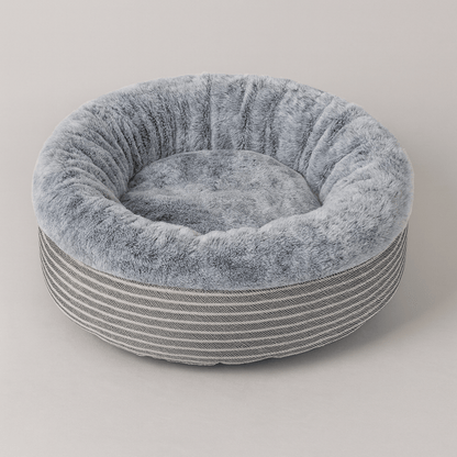 coussin pour chat rond douillet doux gris