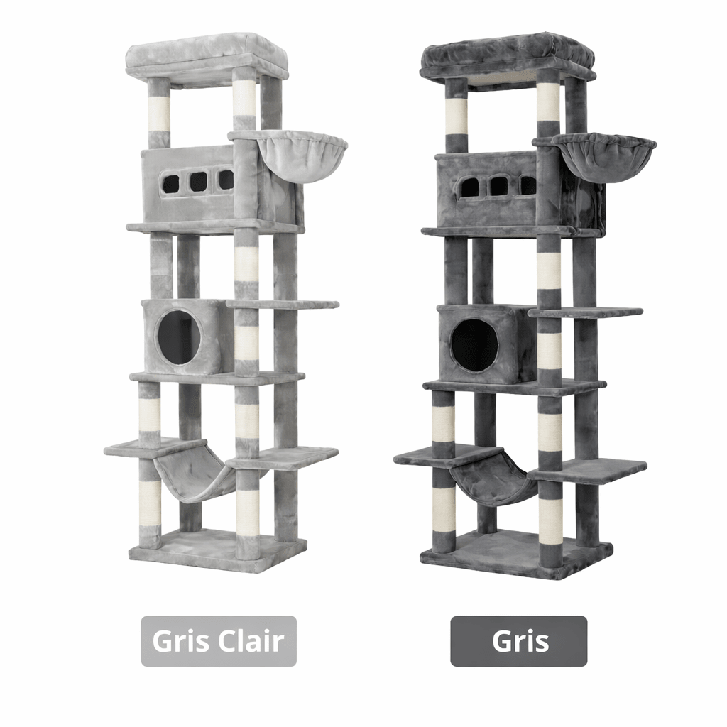 deux arbre à chat xxl stable gris clair gris