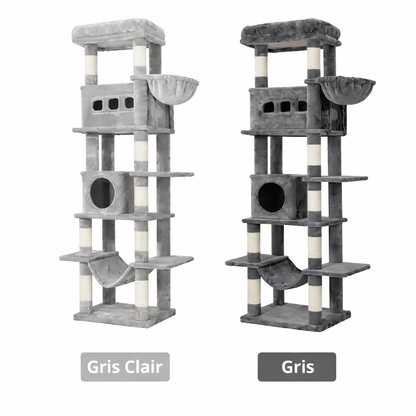 deux arbre à chat xxl stable gris clair gris