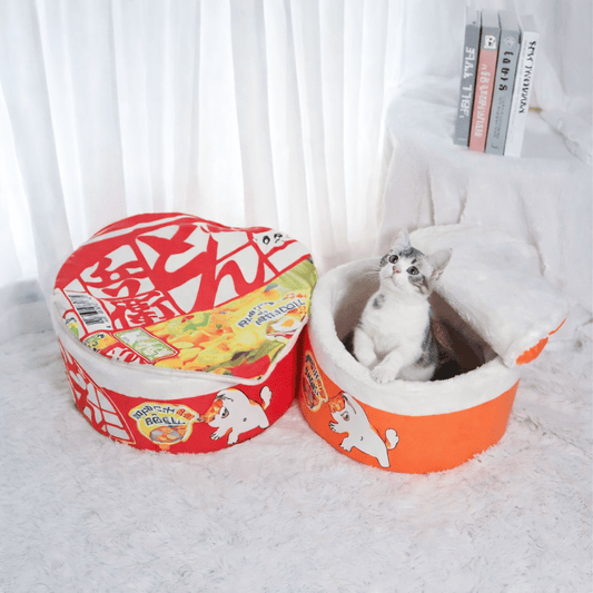 deux chat panier rouge orange avec chat dedans