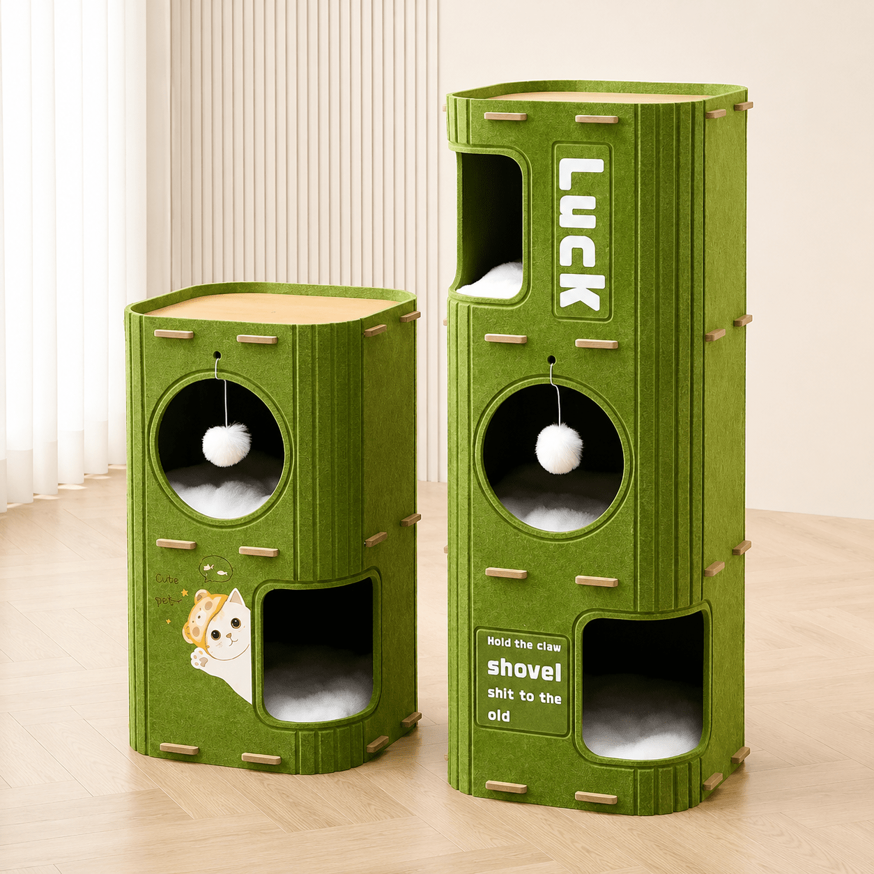 deux modeles niche pour chat modulable verte 