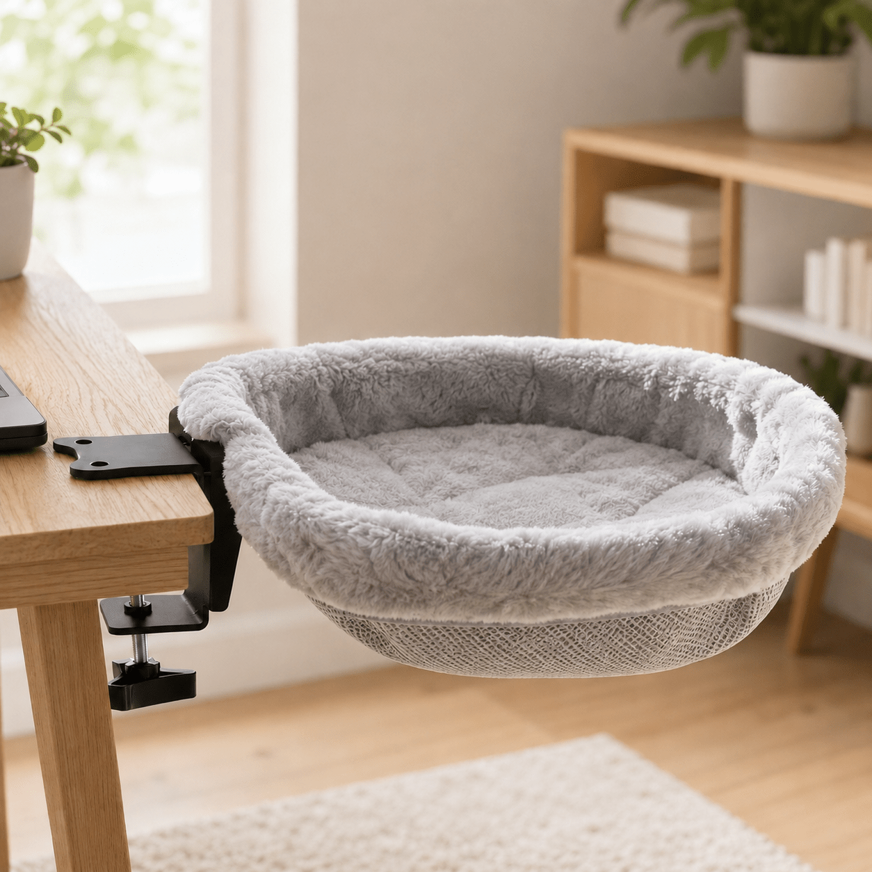 hamac chat bureau gris confortable