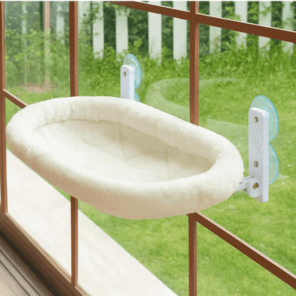 hamac chat fenetre blanc doux confortable