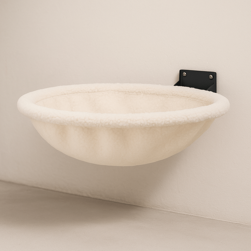 hamac chat mural rond confortable blanc