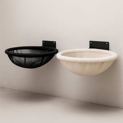 hamac chat mural rond confortable noir banc