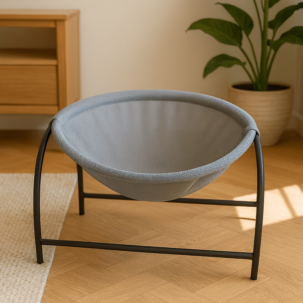 hamac pour chat forme de dome confortable gris