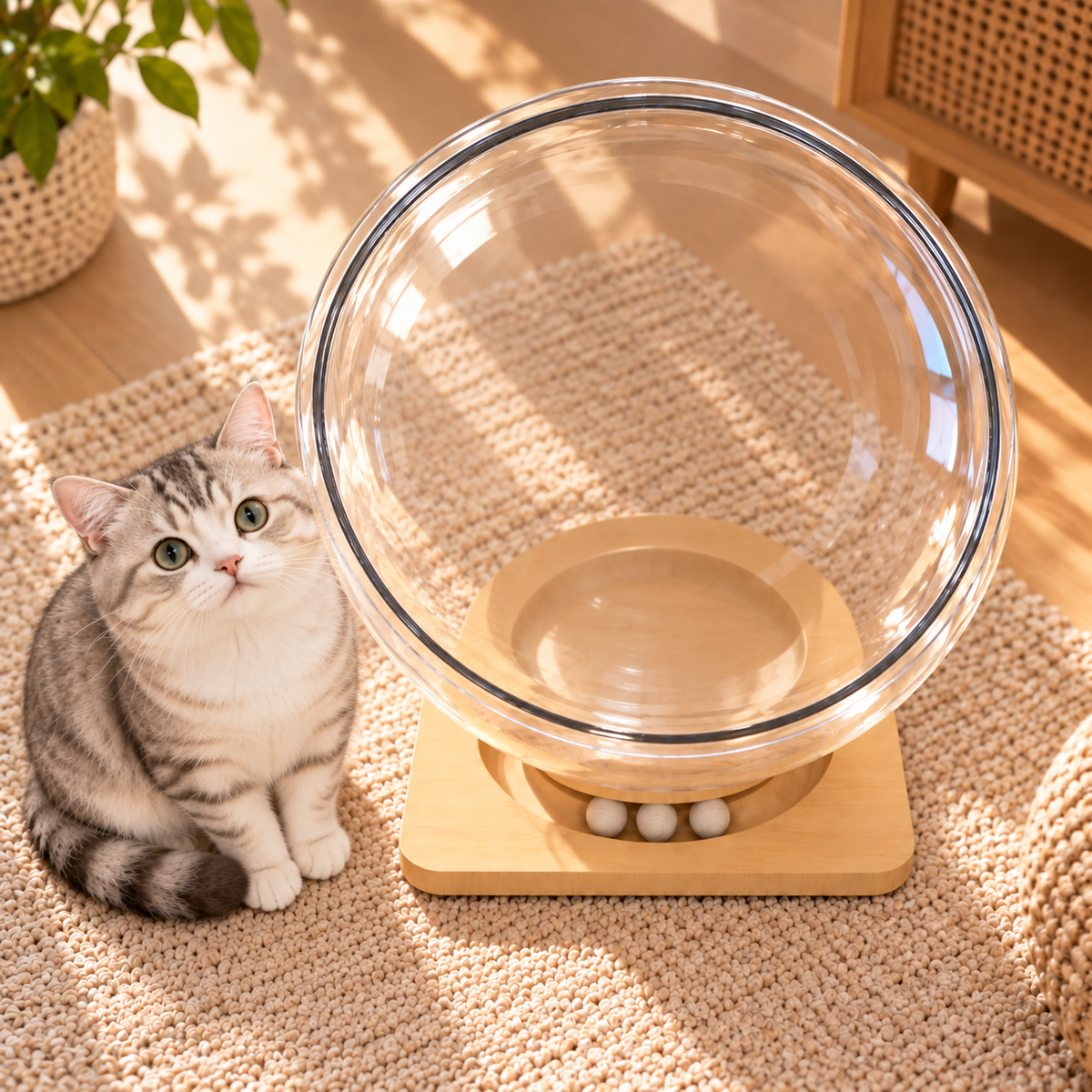 lit chat transparent avec chat devant