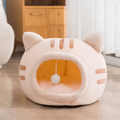 lit pour chat confortable rose