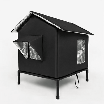 maison chat exterieur elevee isolee noire