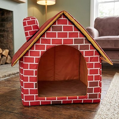 maison pour chat design brique rouge