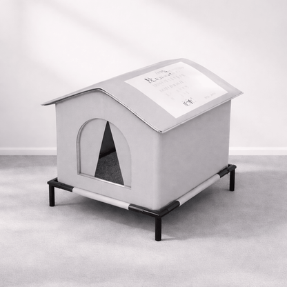 maison pour chat impermeable grise