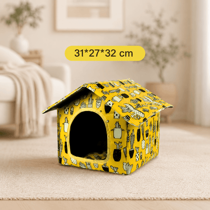 maison pour chat jaune taille petite