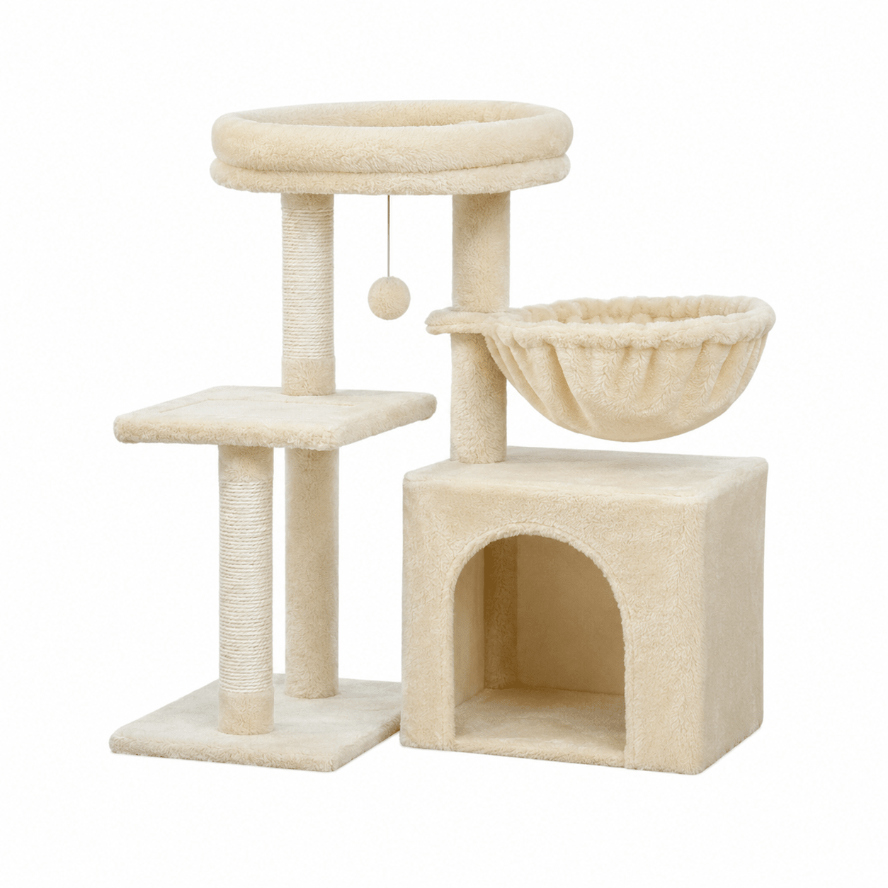 mini arbre a chat beige confortable