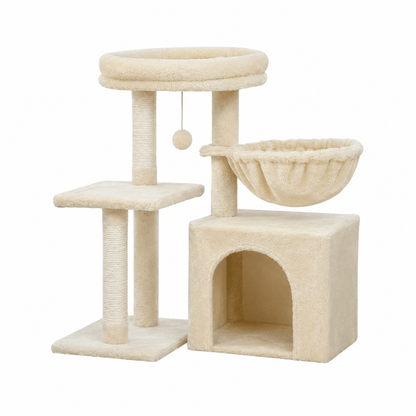 mini arbre a chat beige confortable
