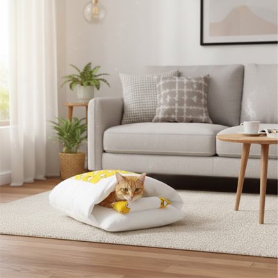 minou allonger dans lit pour chat design confortable