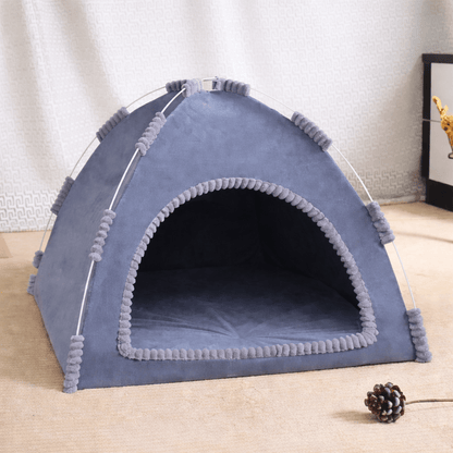 niche chat chaude grise design tente