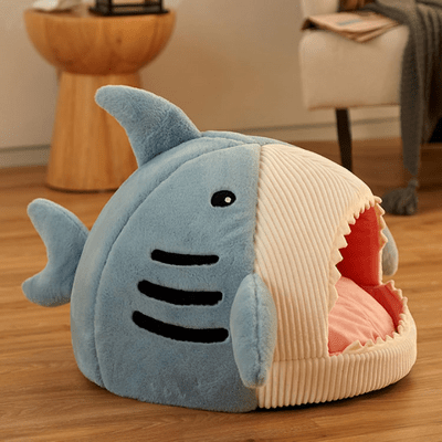 niche chat confortable requin bleu
